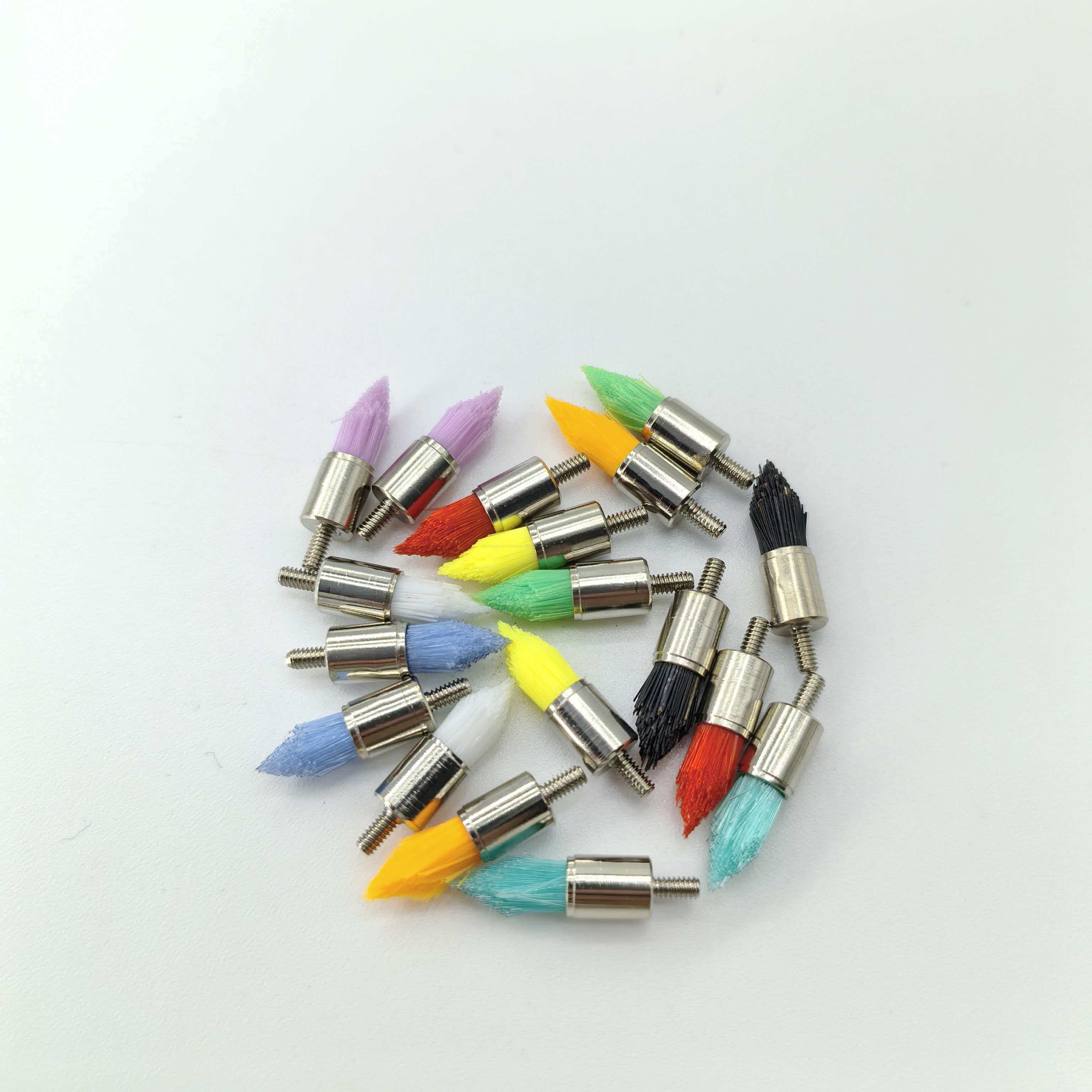 Ouwen 2026 nova chegada 100 unidades/caixa escova cônica tipo linha descartável multicolorida